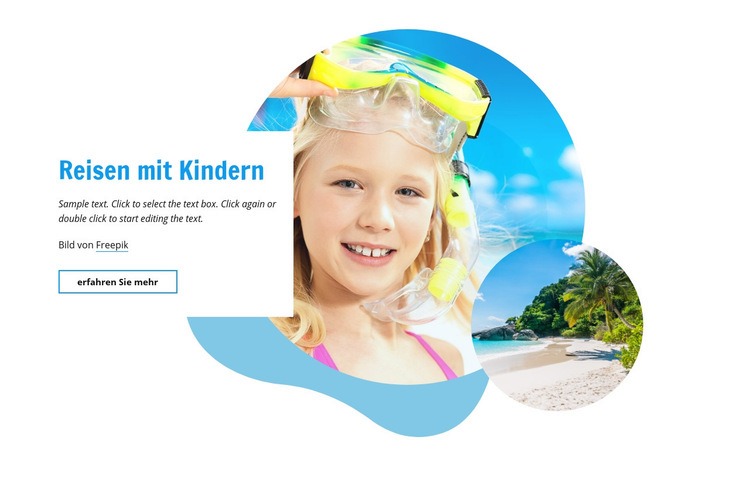 Reisen mit Kindern Website-Modell