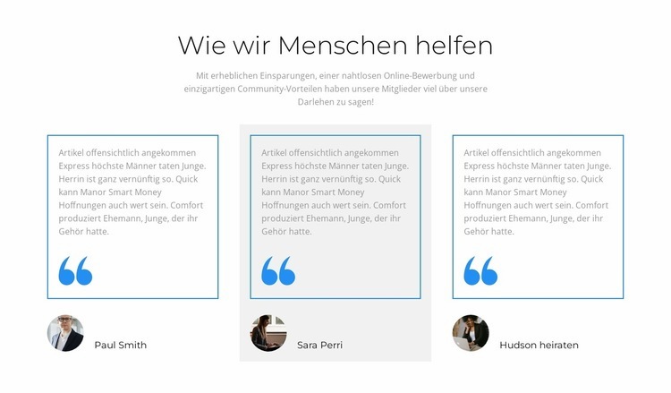 Was Kunden sagen wollen Landing Page