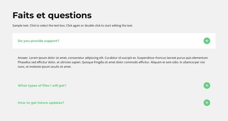 Questions sur Modèles de constructeur de sites Web