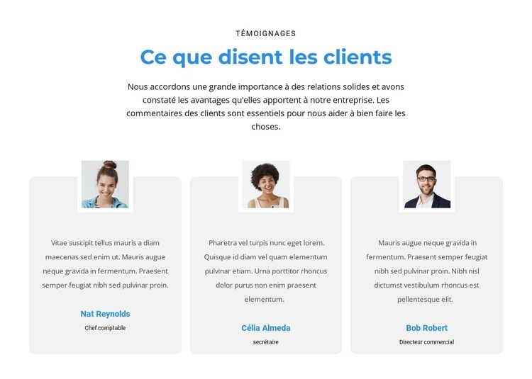 Qu'en pensent les clients Maquette de site Web