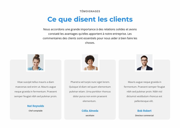 Qu'en pensent les clients Modèle Joomla