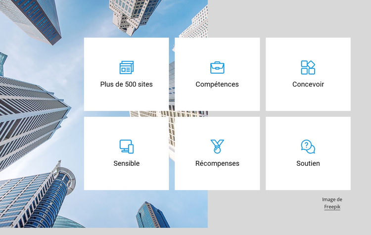 Fonctionnalités étonnantes Modèle de site Web