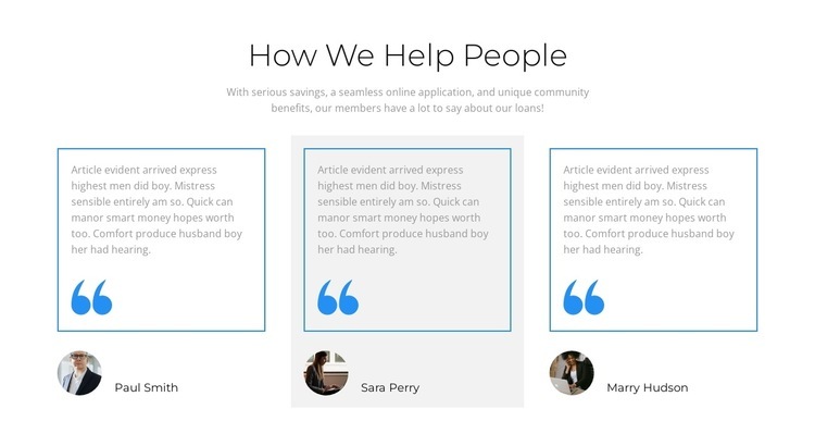 What customers want to say Homepage Design