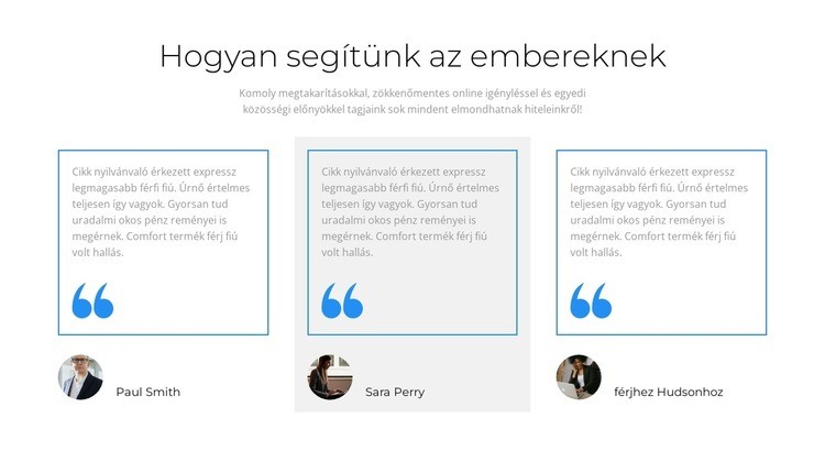 Mit akarnak mondani az ügyfelek Weboldal sablon