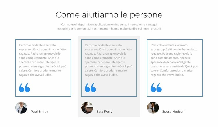 Cosa vogliono dire i clienti Modelli di Website Builder