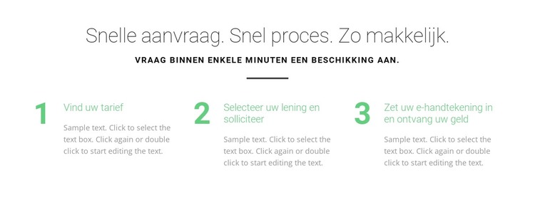Drie regels en stappen HTML-sjabloon