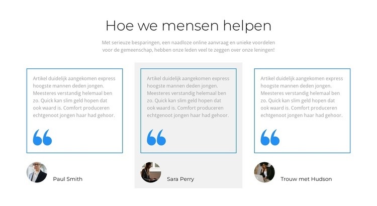 Wat klanten willen zeggen Website mockup