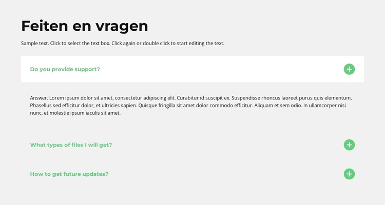 Vragen over Website sjabloon