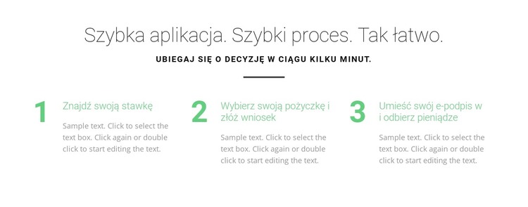 Trzy zasady i kroki Szablon HTML