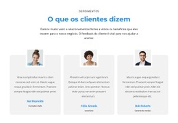 O Que Os Clientes Pensam - Construtor De Sites Criativos E Multifuncionais