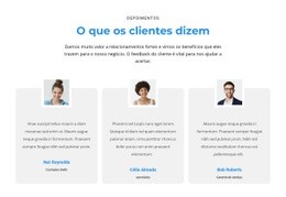 O Que Os Clientes Pensam - Protótipo De Site