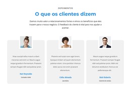 O Que Os Clientes Pensam - Melhor Modelo HTML