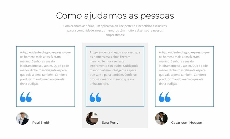 O que os clientes querem dizer Modelo HTML5