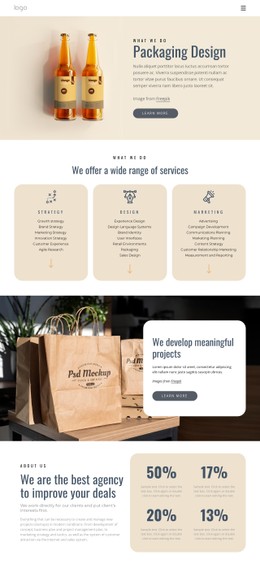 Branding And Packaging Design Site Template