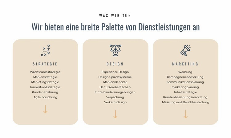 Wir bieten verschiedene Dienstleistungen an HTML5-Vorlage