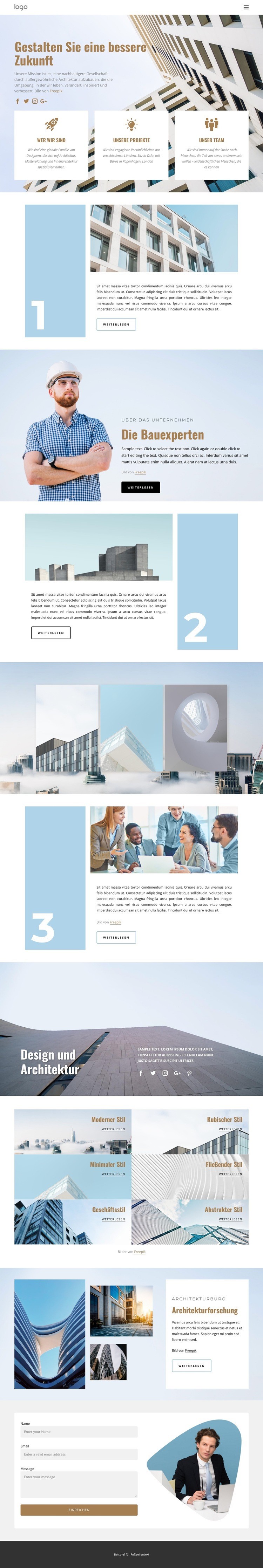 Architekturstudio Website-Modell