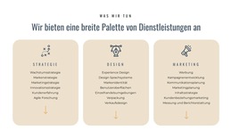 Website-Layout Für Wir Bieten Verschiedene Dienstleistungen An