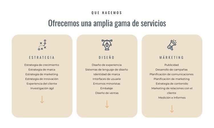 Ofrecemos diferentes servicios Diseño de páginas web