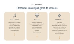 Columna De Plantilla De Cuadrícula CSS Para Ofrecemos Diferentes Servicios