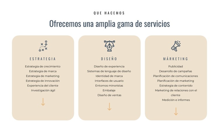 Ofrecemos diferentes servicios Plantilla CSS