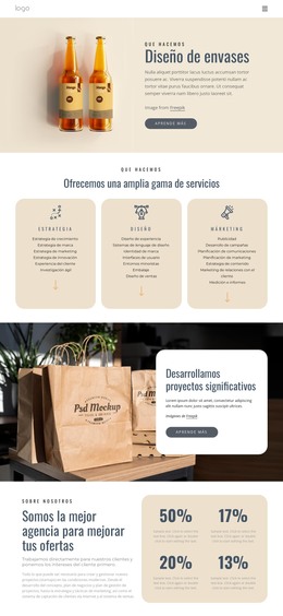 Diseño De Branding Y Packaging: Plantilla HTML5 Adaptable