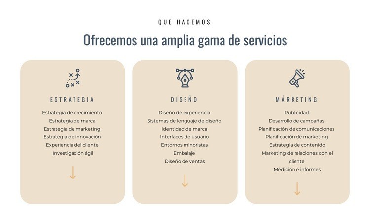 Ofrecemos diferentes servicios Plantilla