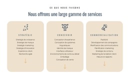 Colonne De Modèle De Grille CSS Pour Nous Offrons Différents Services