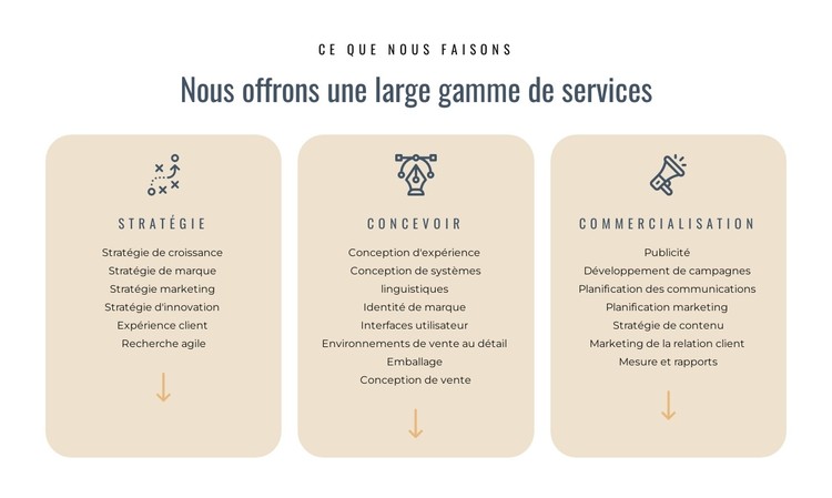 Nous offrons différents services Modèle CSS