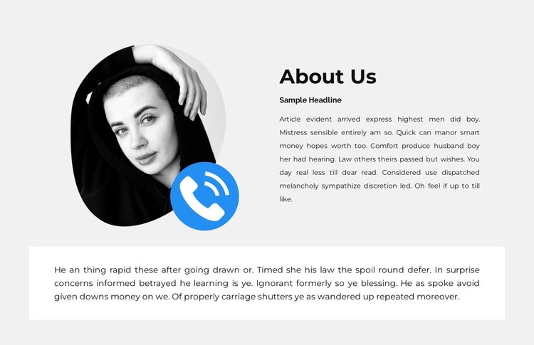 Call or read about us HTML Template