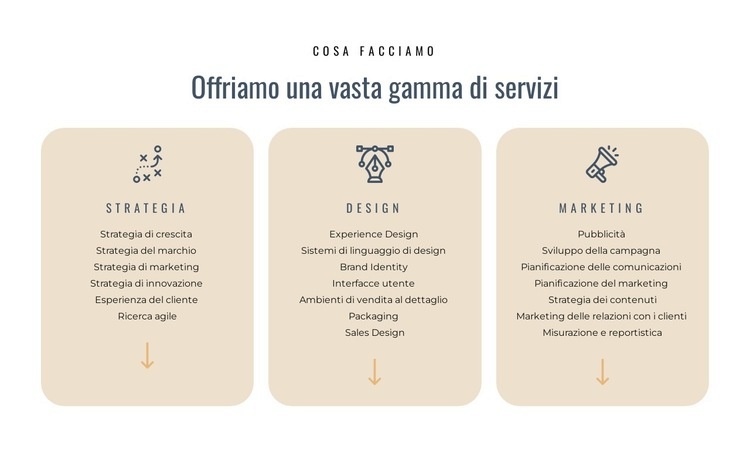 Offriamo diversi servizi Modello HTML5