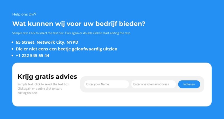 Krijg gratis belangrijk advies CSS-sjabloon