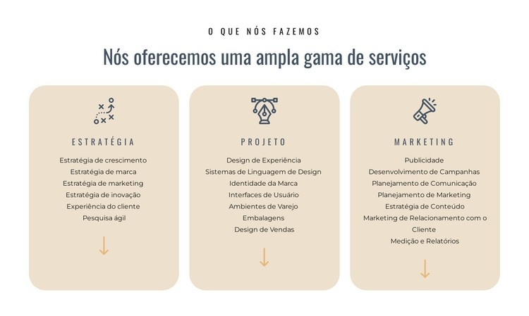 Oferecemos diversos serviços Design do site