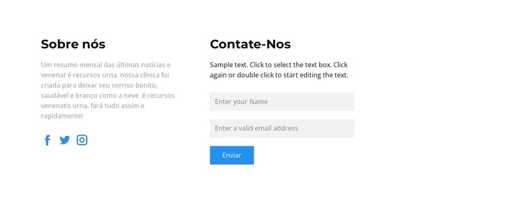 Contacte-nos de várias formas Landing Page