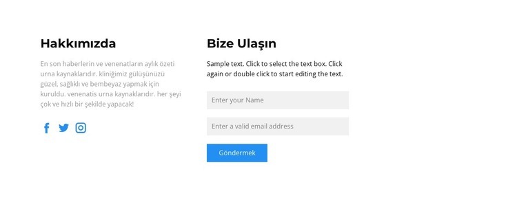 Bize farklı şekillerde ulaşın HTML5 Şablonu