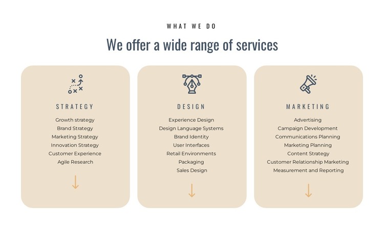 We offer different services Web Design