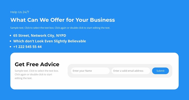 Get free important advice Landing Page