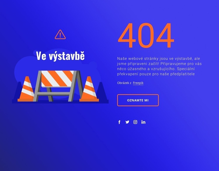 zpráva 404 Šablona CSS