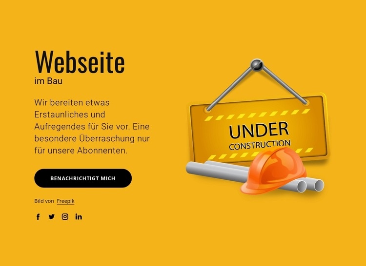 Unsere Website im Aufbau Eine Seitenvorlage