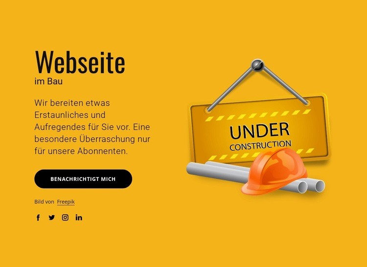 Unsere Website im Aufbau Vorlage