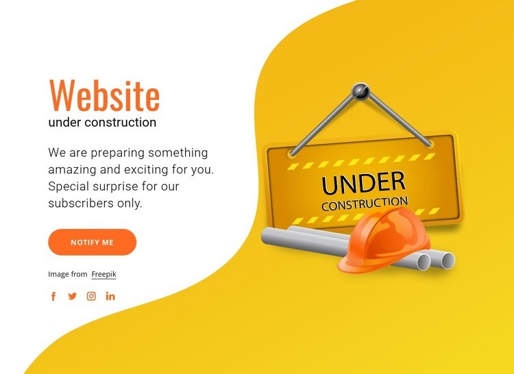 Our website under construction Elementor Template Alternative