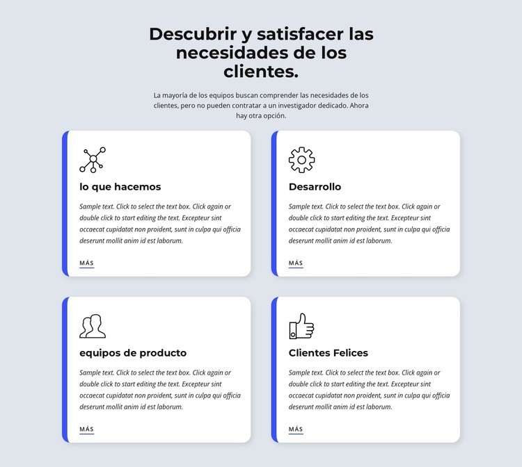 Satisfacer las necesidades del cliente Plantillas de creación de sitios web