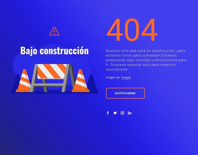 mensaje 404 Plantillas de creación de sitios web