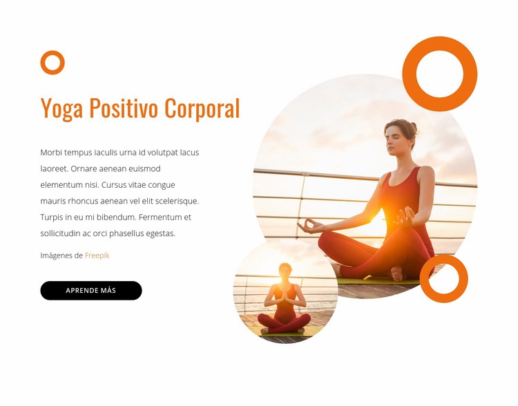Yoga positivo corporal Maqueta de sitio web