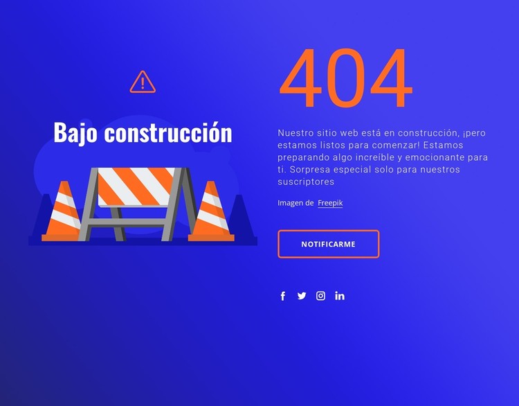 mensaje 404 Plantilla CSS