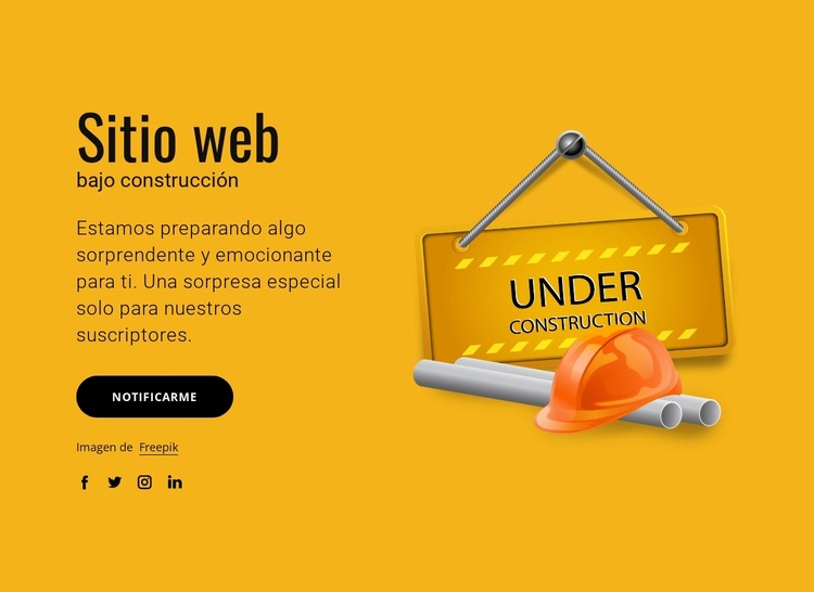 Nuestro sitio web en construcción Plantilla de sitio web