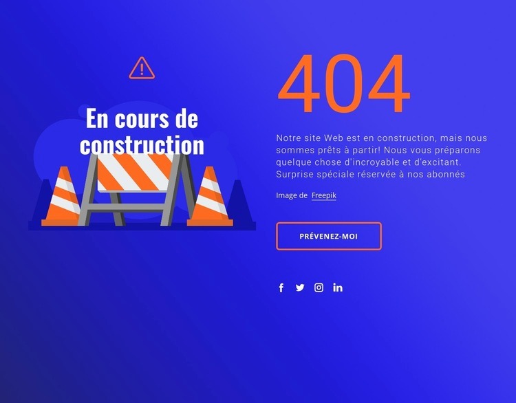 Message 404 Modèles de constructeur de sites Web