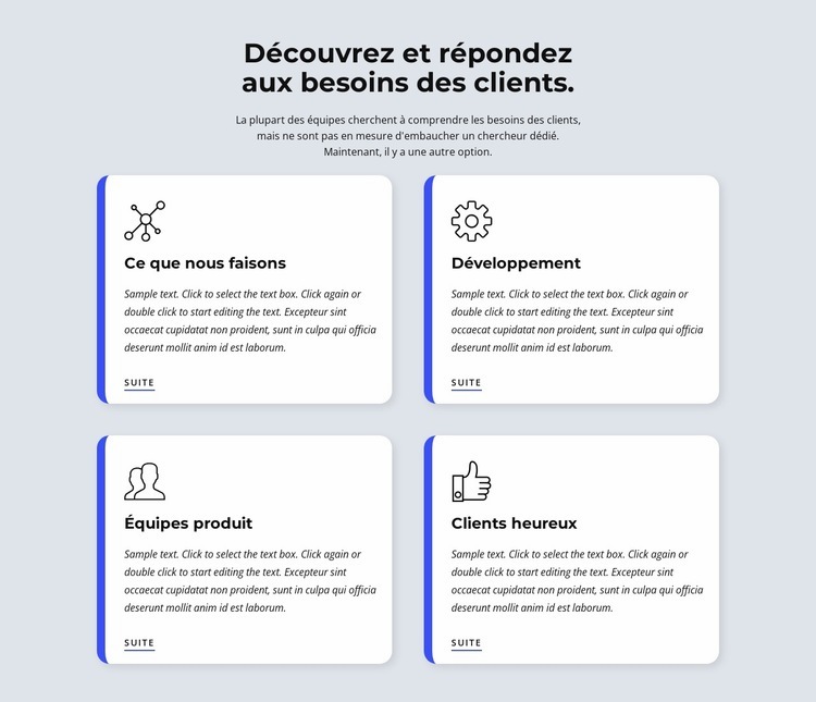 Répondre aux besoins des clients Créateur de site Web HTML