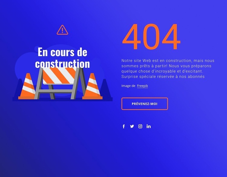 Message 404 Maquette de site Web