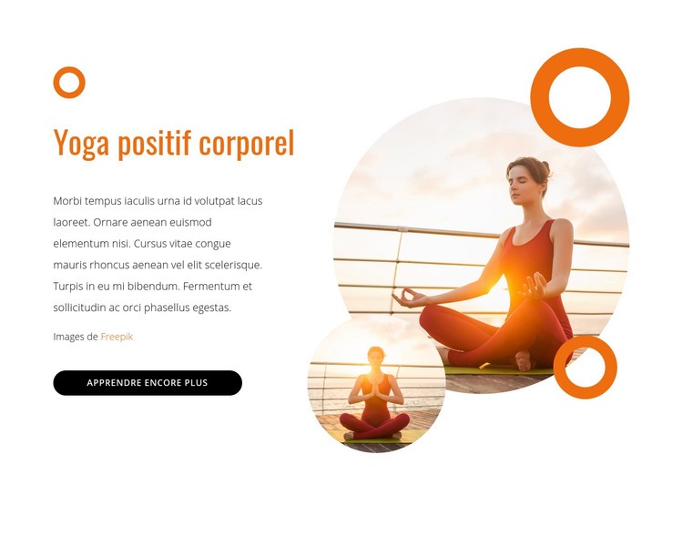 Yoga positif corporel Maquette de site Web