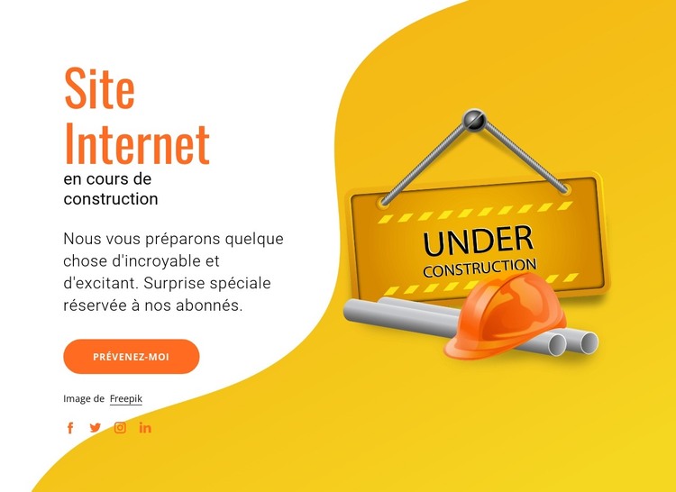 Notre site web en construction Modèle HTML